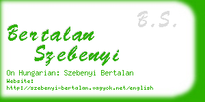 bertalan szebenyi business card